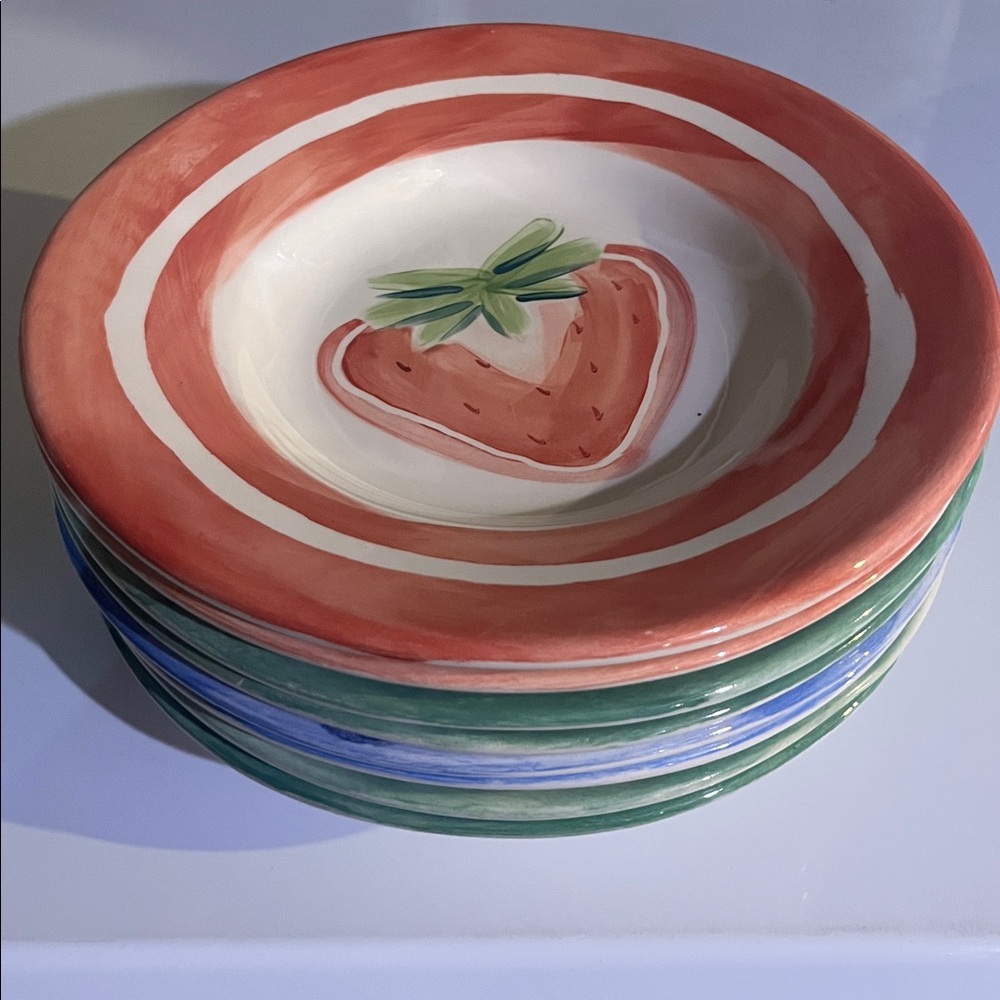 Pottery Barn Set of 8 Colorful Sausalito Deep Plates